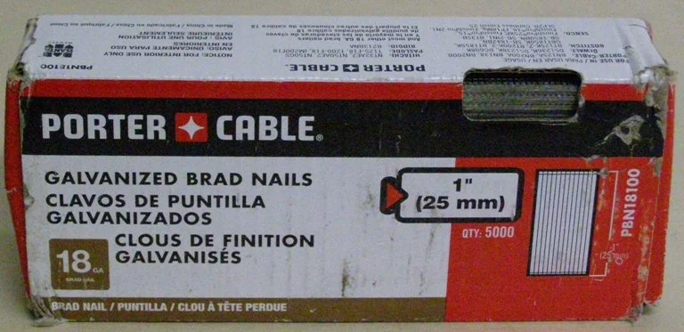 Porter Cable PBN18100 18 ga. 1" Brad Nail, 5K Pack
