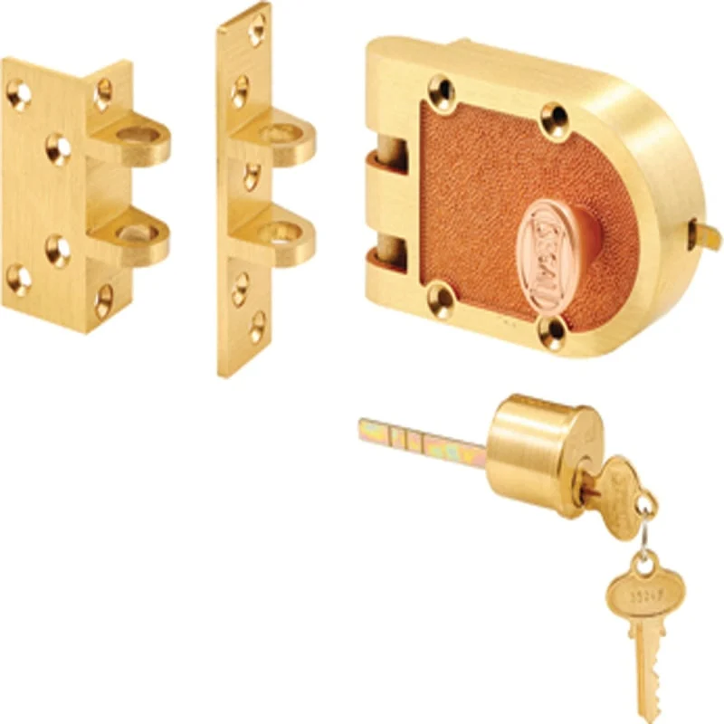 Prime-Line SE 15361 Rim Deadbolt, Bronze, Brushed Brass, Segal Keyway, 1-3/8 to 2-3/8 in Thick Door