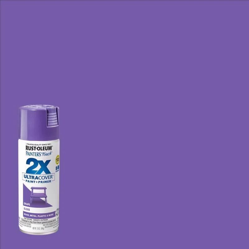 Rust-Oleum Painter's Touch 2X Ultra Cover Gloss Grape Paint+Primer Spray Paint 12 oz