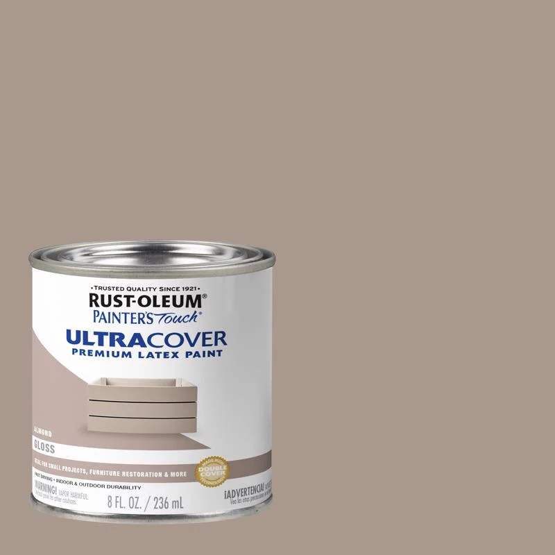 Rust-Oleum Painters Touch Ultra Cover Gloss Almond Water-Based Paint Exterior and Interior 1 qt