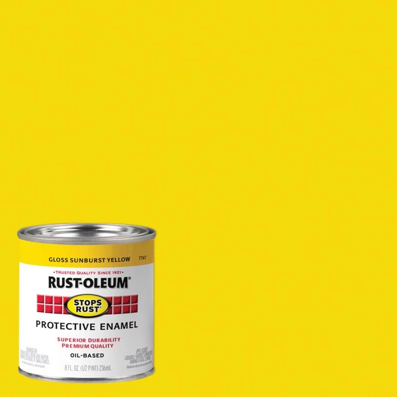 Rust-Oleum Stops Rust Indoor and Outdoor Gloss Sunburst Yellow Oil-Based Protective Paint 1 qt