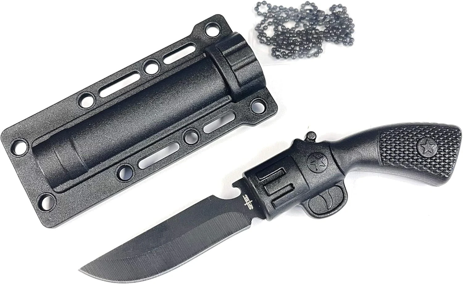 S-TEC Fixed Blade Hunting Knife I 2.75″ Stainless Steel Blade I Plastic Handle I w/Plastic Sheath I Hunting I Camping I Outdoor I Letter Opener I (Black Blade)