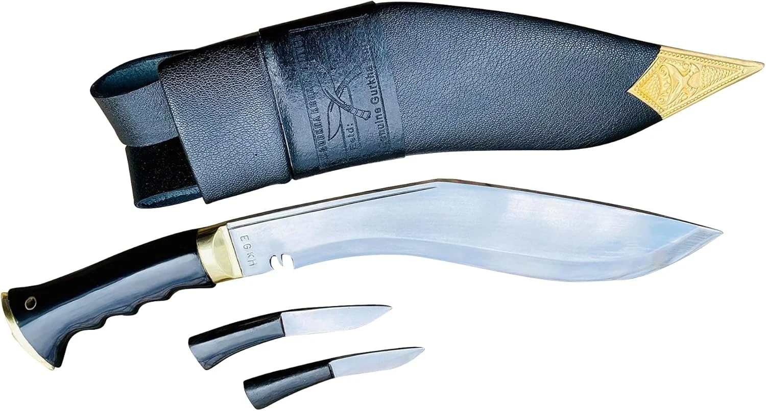 Service No.1 Gripper Handle Kukri – Authentic Army Issue Khukuri Knife – Hand Forged Blade in Nepal by Ex – Military Khukuri House