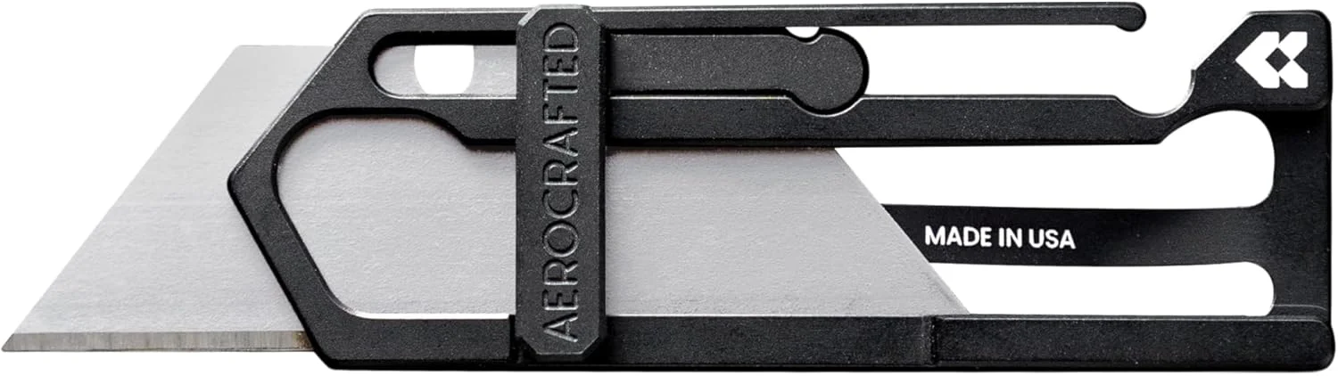 Sideslip Utility Knife, EDC Everyday Carry, Razor Blade, Made in the USA (Titanium/Bronze, Right-handed)