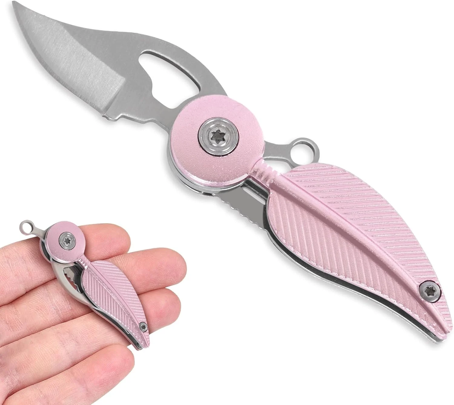 Small Pink Pocket Knife for Women, Stocking Stuffers, Little Box Cutter, Cute Key Accessories, EDC Knife, Folding Utility Knife, Gift for Women Girls