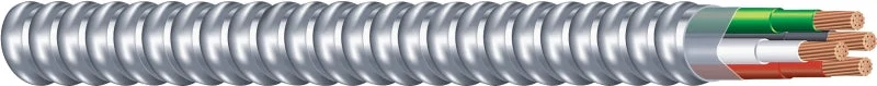 Southwire Armorlite 68583423 Armored Cable, 12 AWG Cable, 3-Conductor, 100 ft L, Copper Conductor, PVC Insulation