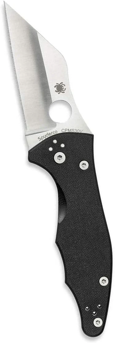Spyderco Yojimbo 2 Specialty Tactical Knife with 3.2″ CPM S30V Steel Black Wharncliffe Blade and Durable Black G-10 Handle – PlainEdge – C85GP2