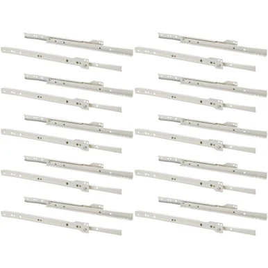Steelex D4313, Set of 10 Pairs, 14-Inch Euro-style Self-Closing Kitchen Bath Drawer Slides, White
