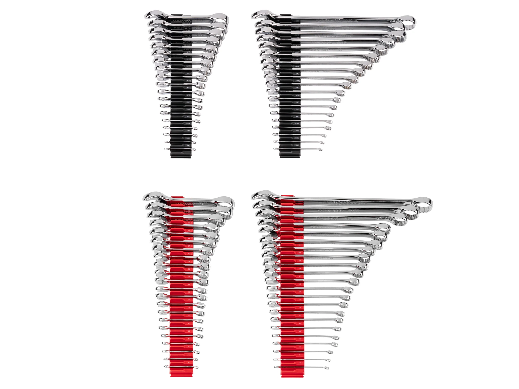 Stubby and Standard Length Combination Wrench Set with Modular Organizers, 82-Piece (Common Sizes)