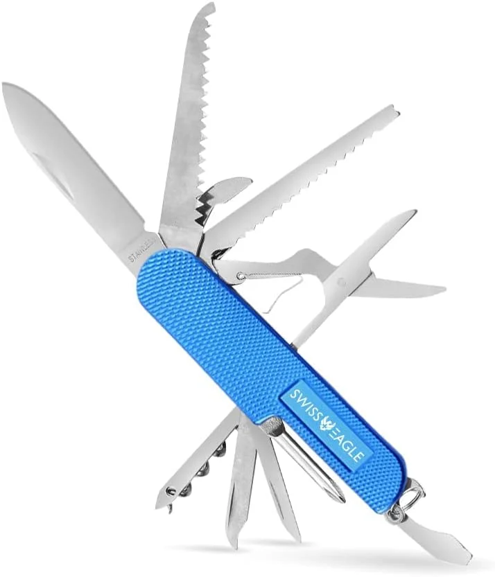 Swiss Eagle Compact Knife Multi Tool Pocket Knife for Men – Packs 12 Tools In Your Pocket – navaja suiza