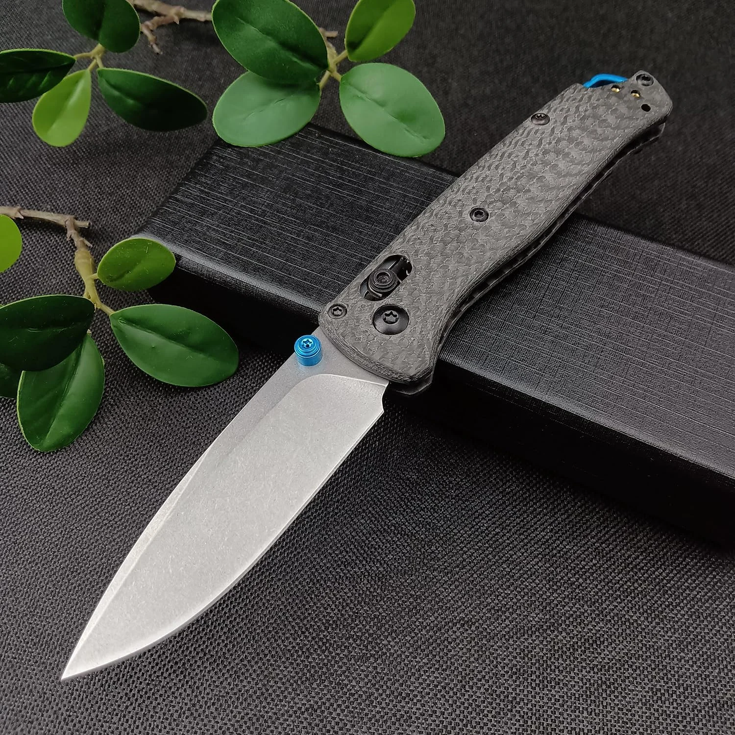 Thumb Open Mini EDC Folding Pocket Knife,Axis Lock Knife,2.7” S30V Blade,Carbon Fiber Handle,Bugout 533 Knife with Belt Clip,Gift for Man and Dad