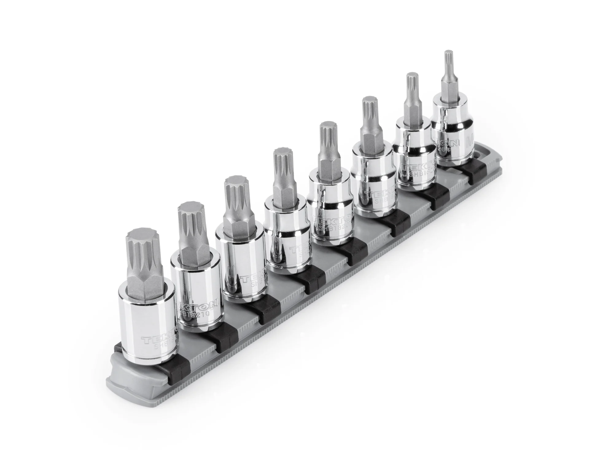Triple Square Bit Socket Set with Rail (8-Piece)