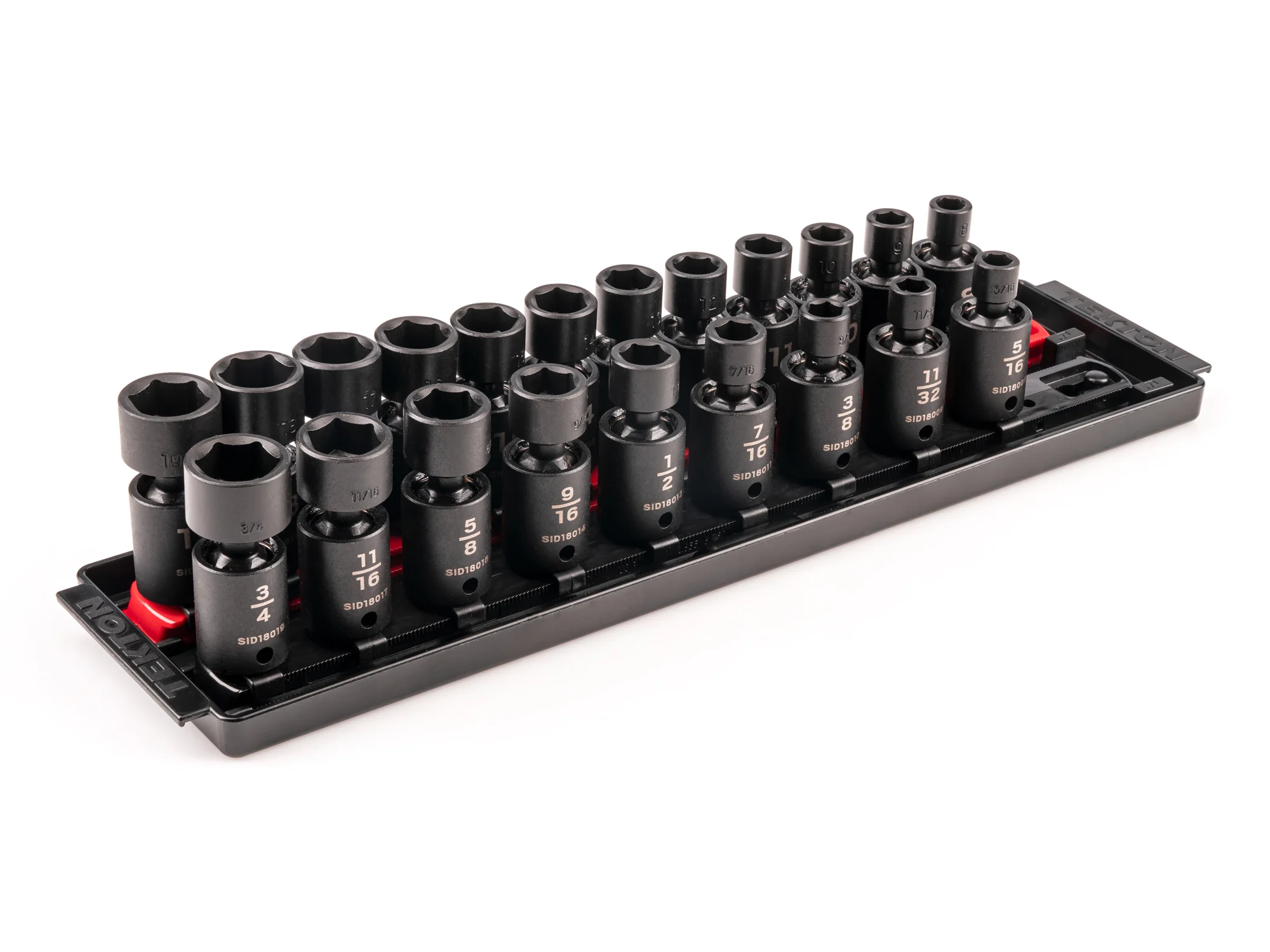 Universal Joint Impact Socket Set with Rails and Tray (21-Piece)