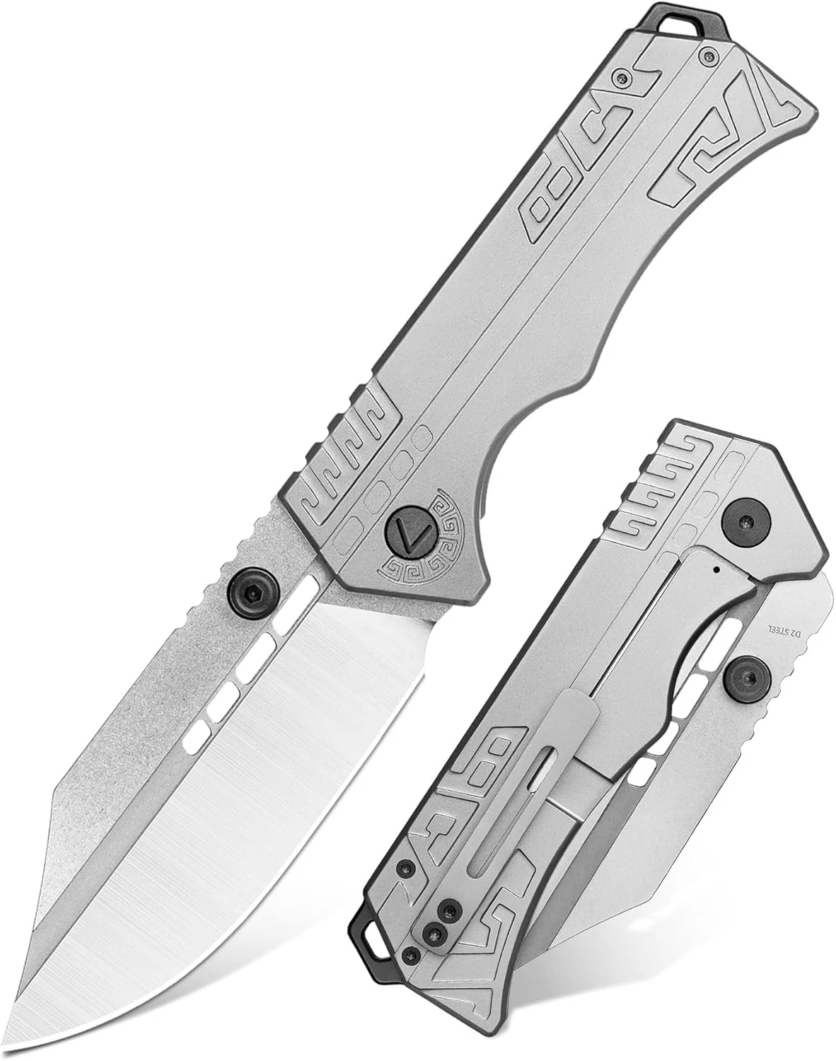 VALHALLA LORD Pocket Knife for Men, 3.6” D2 Steel Large Folding Knife with Clip, 420 Steel Handle Cool Knives, Pocket Knives & Folding Knives, Gift for men women Collection