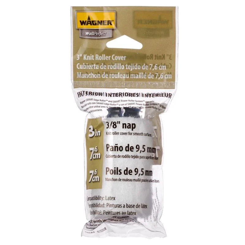 Wagner Smart Edge Polyester 3 in. W X 3/8 in. Paint Roller Cover