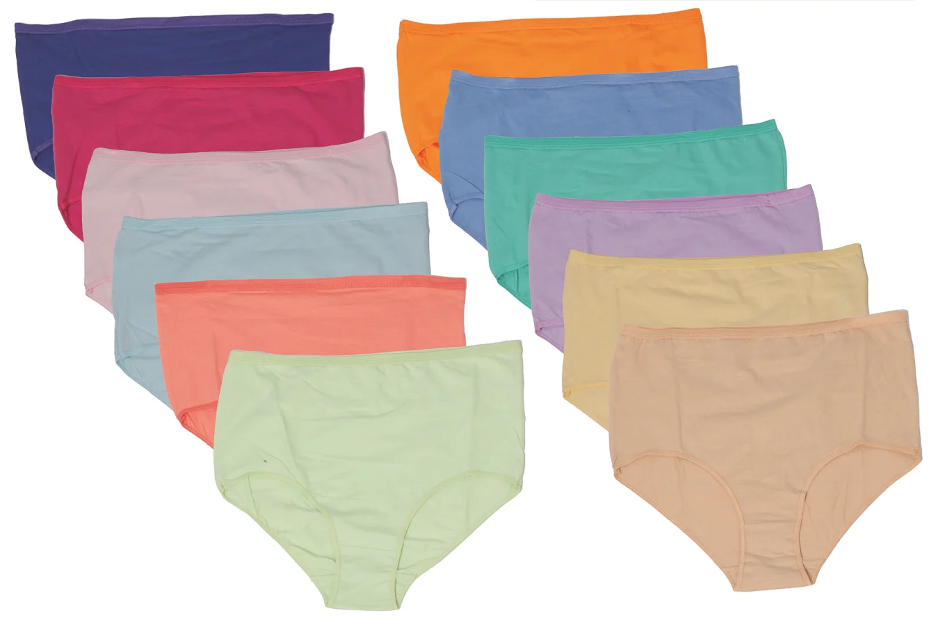 Women's Cotton/Lycra Briefs - Solid Colors - Plus Sizes 8-10