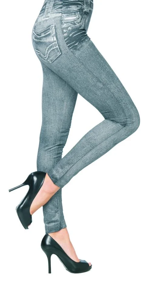 Women's Jean Leggings - Black Acid Wash