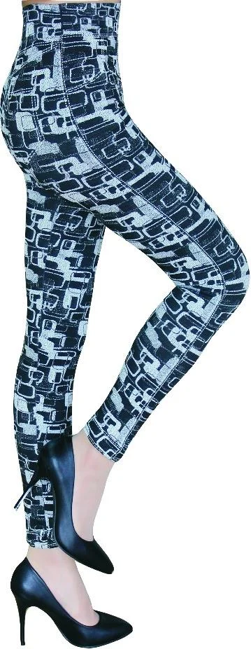 Women's Jean Leggings - Modern Print