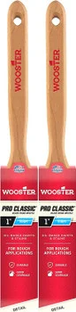 Wooster Genuine 1" Pro Classic Black China Bristle Angle Sash Paintbrush 2-Pack # Z1293-1-2PK