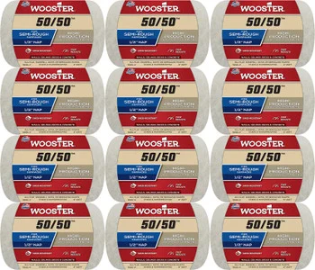 Wooster Genuine 4" 50/50 1/2" Nap Roller Cover 12-Pack, R295-4-12PK