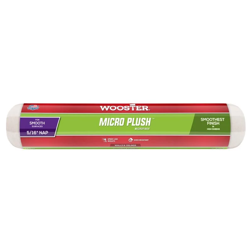 Wooster Micro Plush Microfiber 14 in. W X 5/16 in. Regular Paint Roller Cover